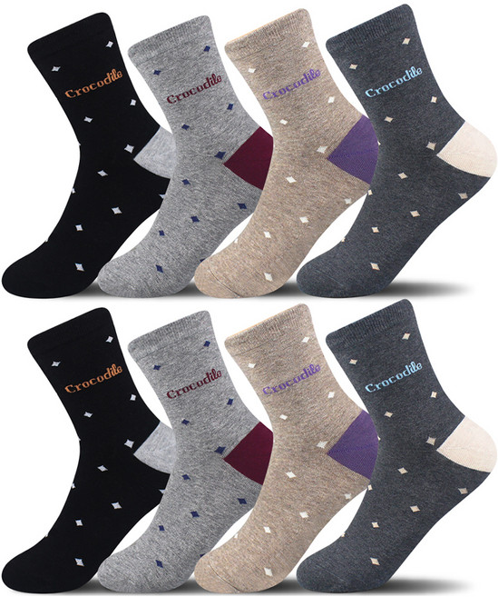 크로커다일 여성용 스몰다야 캐주얼 중목 양말 8족 세트 CD305