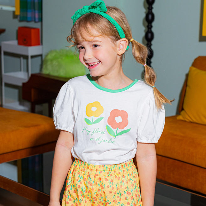 라라아망 여아용 통기성 러블리 퍼프티셔츠