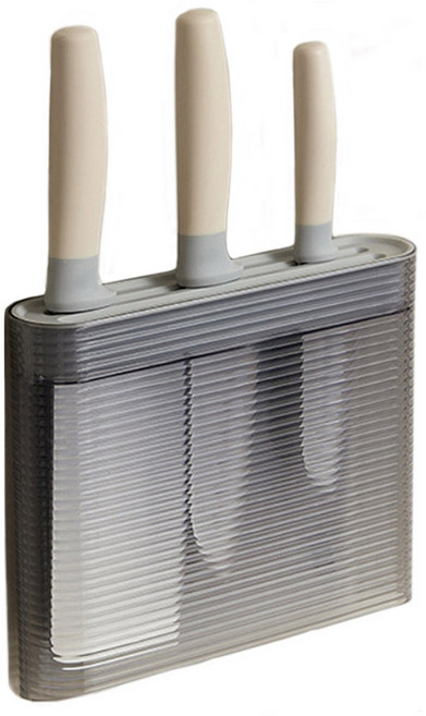 Monaco Olive 免鑽孔黏貼式半透明安全刀架, 1個, 灰色