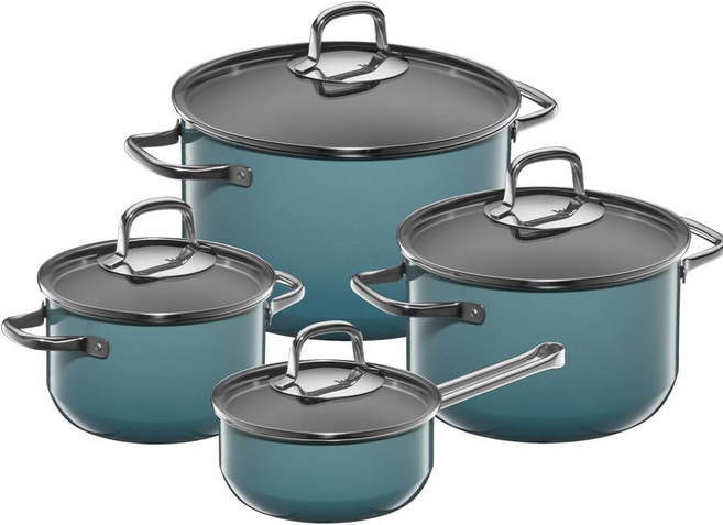 WMF 인덕션 퓨전테크 오션 냄비 세트 4개, 그린, 높은양수 16cm + 높은양수 20cm + 높은양수 24cm + 편수 16cm, 1세트
