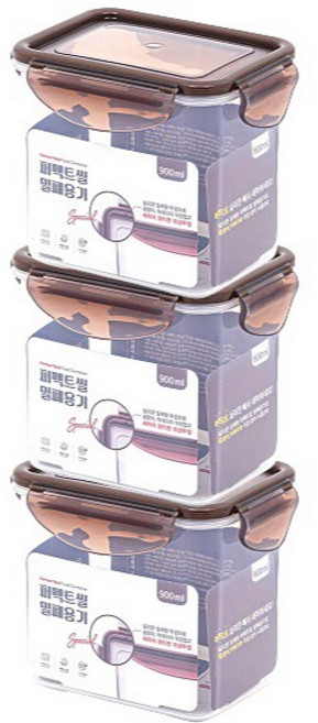 셰프웨어 퍼펙트씰 밀폐용기 900ml, 3개, 단품