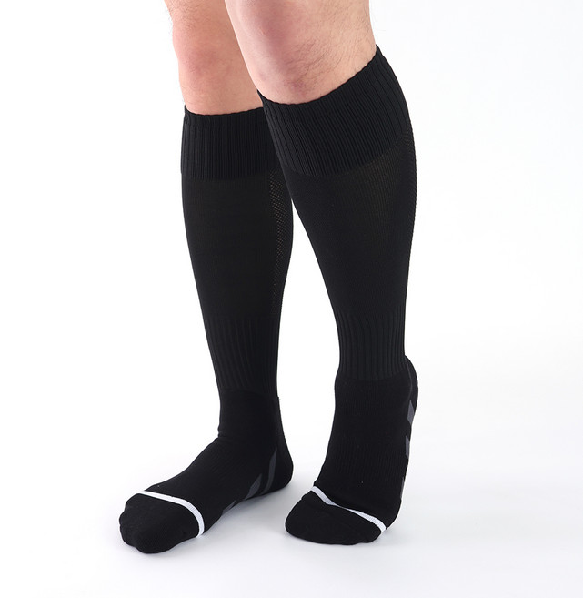 크로커다일 스포츠 기능성 드라이쿨 논슬립 축구양말 CD399, 블랙, 2개