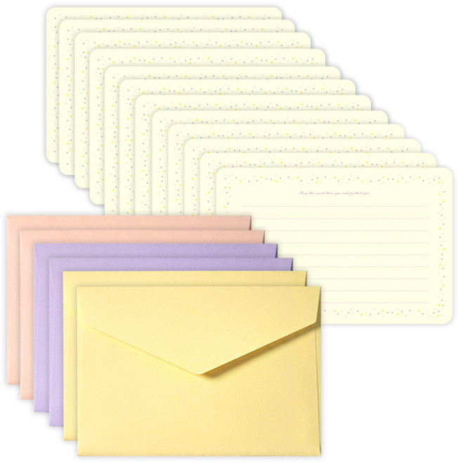 투영디자인 라운드엣지 편지지 12p + 봉투 6p 세트, 트윙클(편지지), 랜덤발송(봉투), 1세트