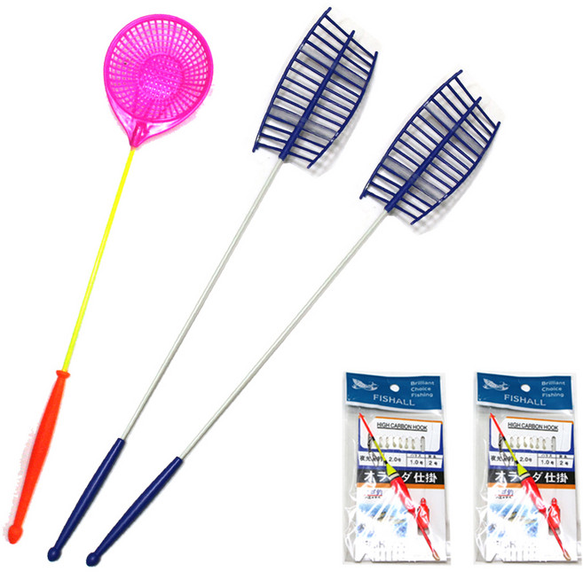 썬파인 2인 가족 빙어 낚시대 세트, 혼합색상