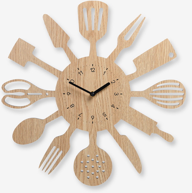 타임데코 키친 인테리어 벽시계, 오크