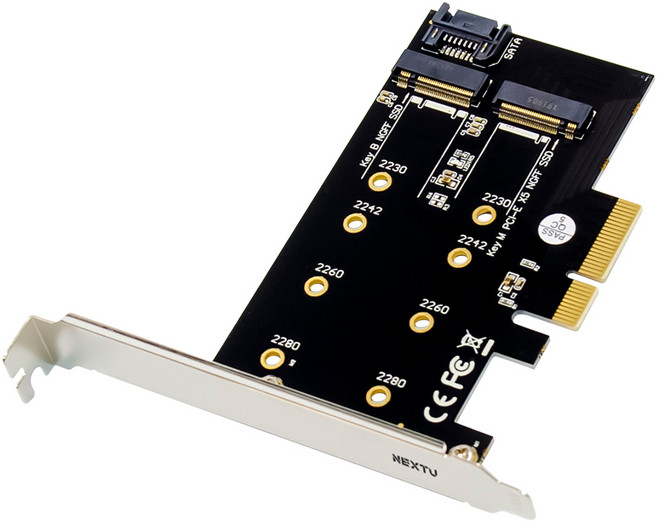 넥스트유 NVME SSD M.2 PCIE 변환 컨버터 어댑터 카드 M2296PCIE, 1개