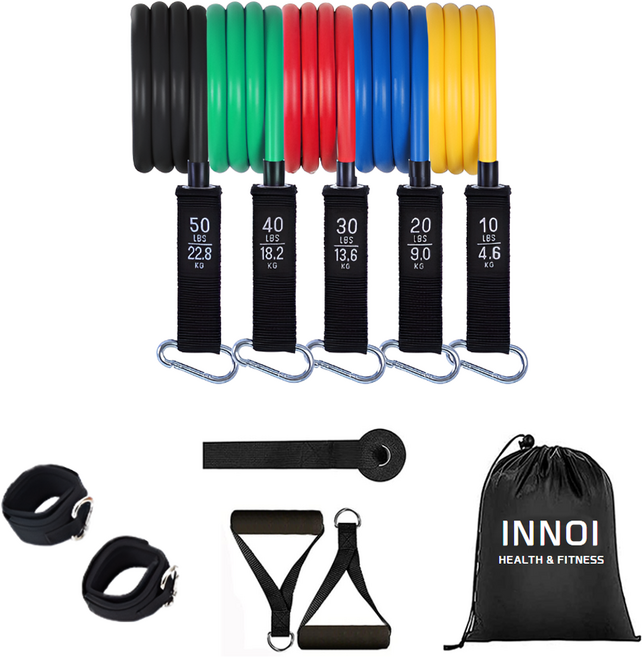 INNOI 乳膠拉力繩組 150磅, 1組, 彈力管