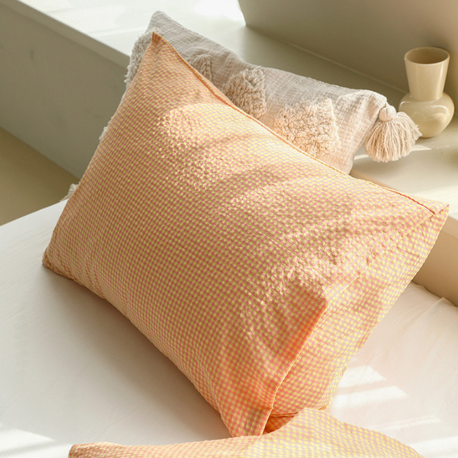 바자르 시럽체크 자루 베개커버