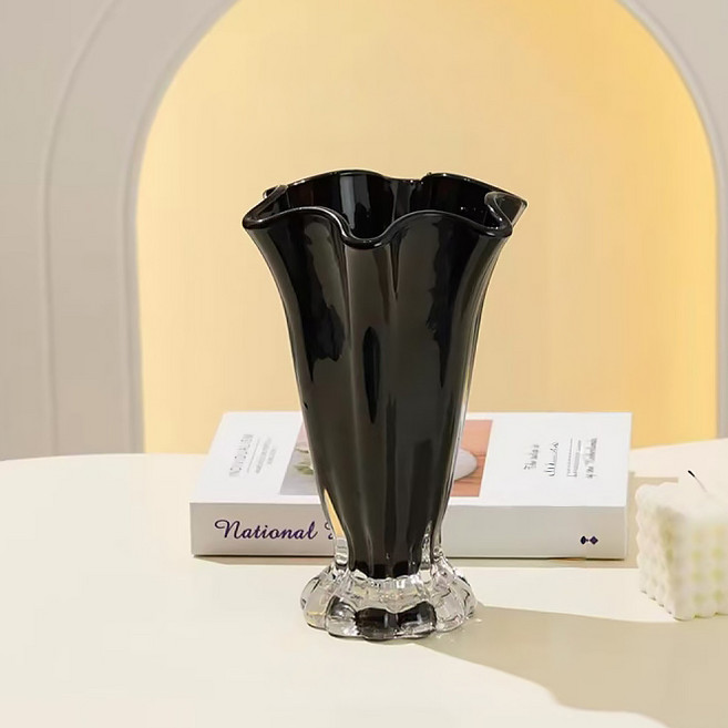 미르노아 꽃다발 유리 화병 MMM3508, 블랙