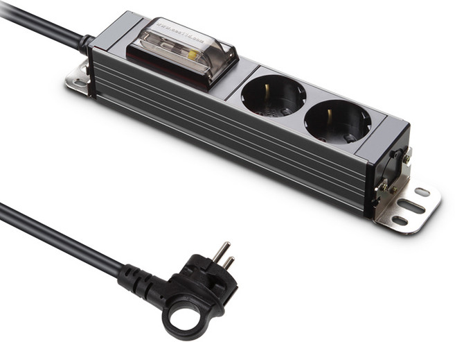 현대일렉트릭 서버탭 알루미늄 고용량 누전차단 멀티탭 2구, 5m, 티타늄 그레이, 1개