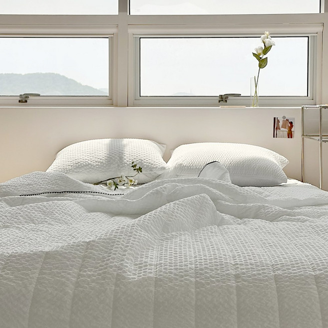 루시드슬립 국내산 오션 시어서커 멜로자수 여름 차렵이불 세트