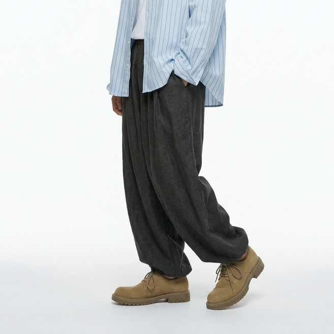 리틀크루 주니어 벌룬핏 핀턱 냉감 조거 청바지 K2S66