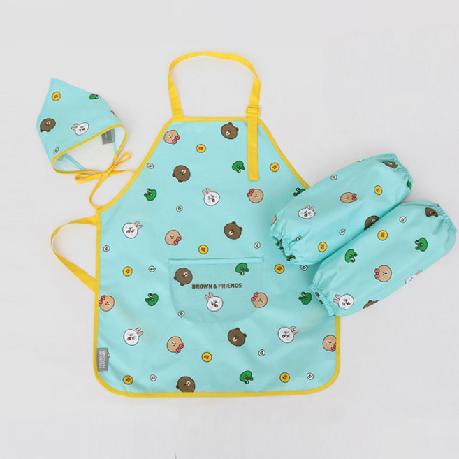 라인프렌즈 브라운앤프렌즈 아동용 앞치마 세트