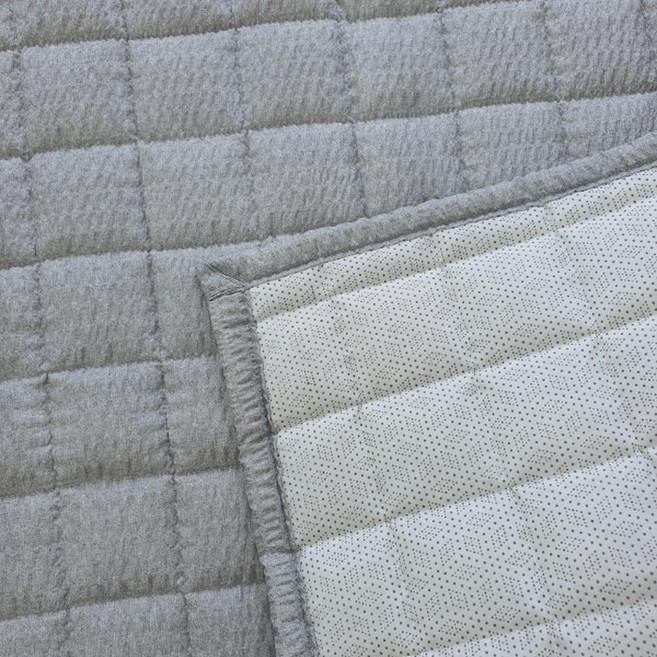 cozamday 涼爽泡泡紗絎縫夏季床墊, 黑色