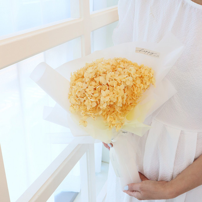 MORIANN 鮮花 滿懷繡球 永生花束 + 禮物提袋組