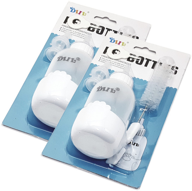 딜 칼리펫 반려동물 아기 수유 젖병 세트, 화이트, 2세트