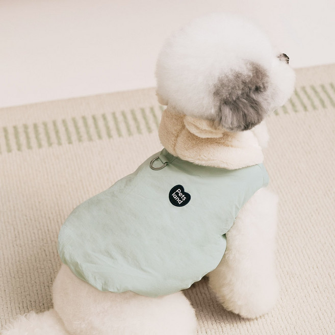 펫츠랜드 반려동물 베어허그 패딩조끼, 민트, 1개
