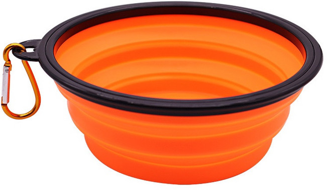 순잠 강아지 데일리 산책 밥 물그릇 350ml, 오렌지, 1개