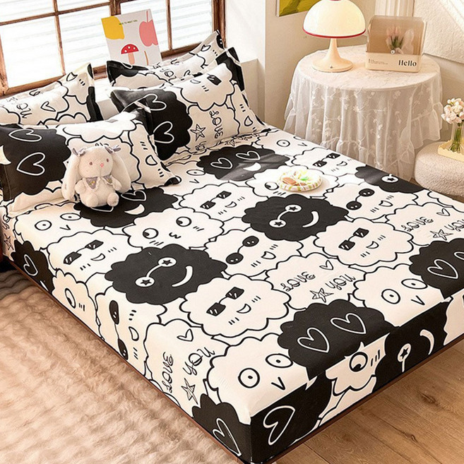 봄날애 캐릭터 컬러 샌딩 매트리스 커버