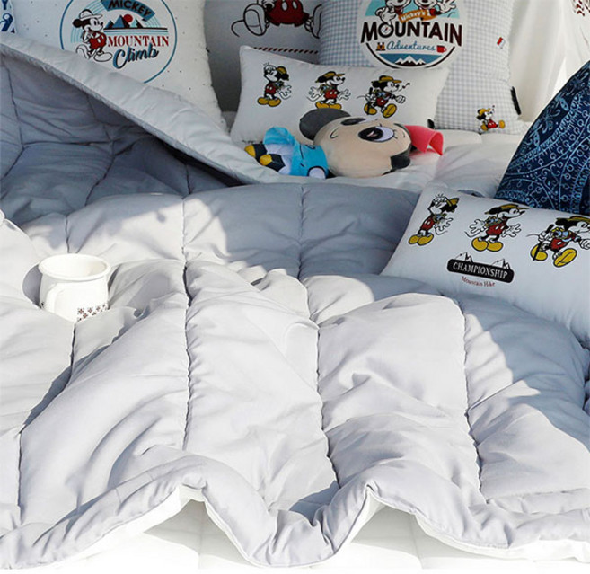 아망떼 디즈니 캠핑 미키 세미마이크로 슬림 차렵베개 세트