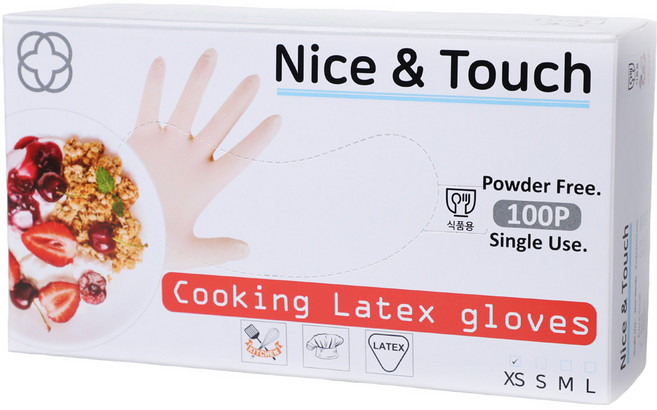 나이스앤터치 요리용 라텍스장갑, 100개입, 1개, 미니(XS)