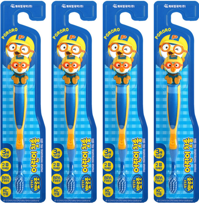 뽀로로 유아 칫솔, 혼합색상, 1개입, 4개