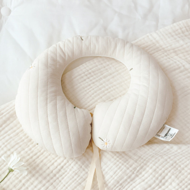 마롤로뜨 유아용 100수 누빔 유모차 카시트 목쿠션, 살랑데이지