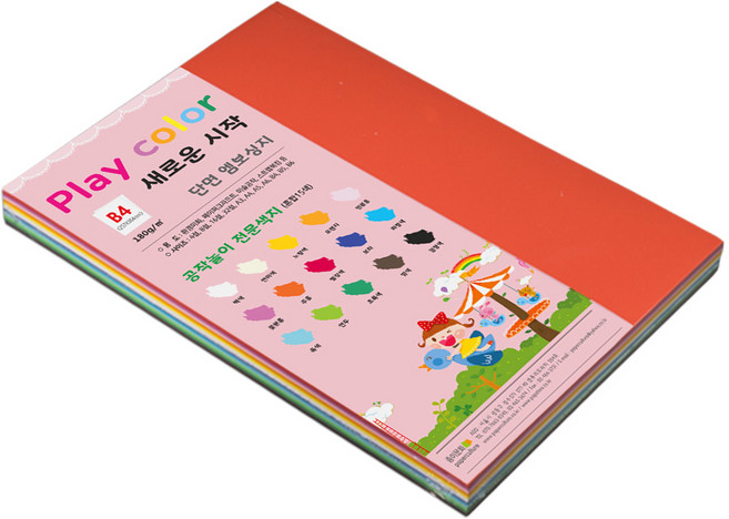 paperculture Play Color 混合色紙 180g B4 100張, 15色, 1套