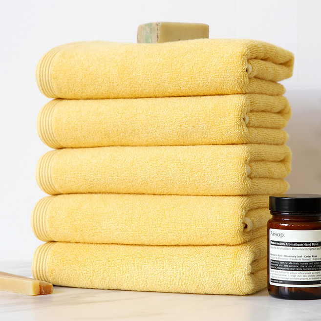 프롬코튼 대나무 호텔수건 180g 뱀부얀, 옐로우, 5개