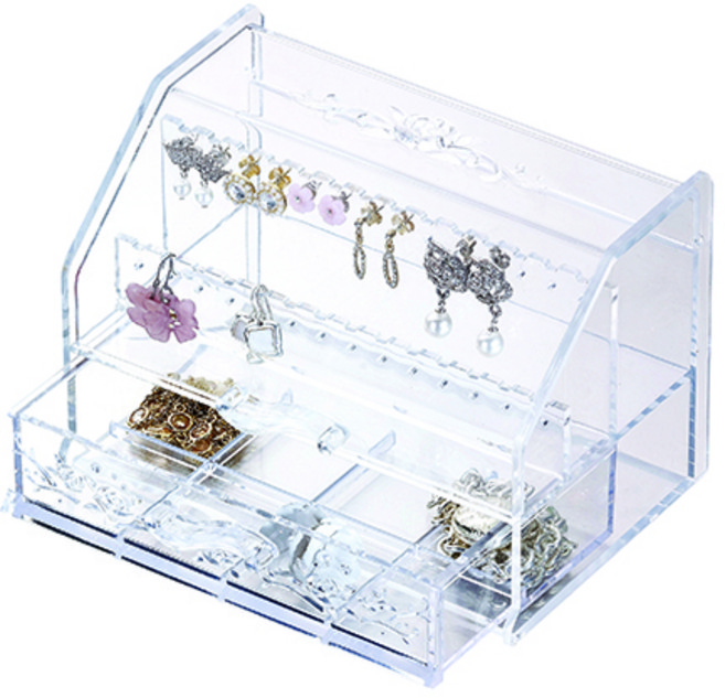 미로라인 악세사리 귀걸이 정리함, 1개, 투명