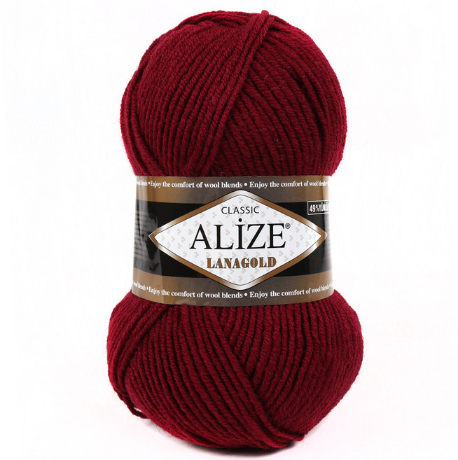 alize 엘리제 마마니트 라나골드 뜨개실, 와인, 1개