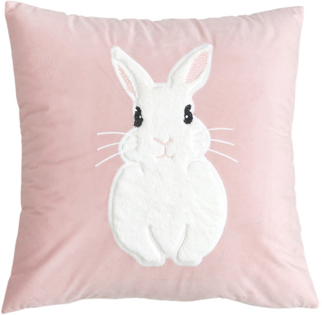 해피툴 보들보들 벨벳 토끼 쿠션커버