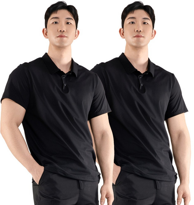 씨티라이프카멜 남녀공용 퀵드라이 반팔 기능성 카라티 2p