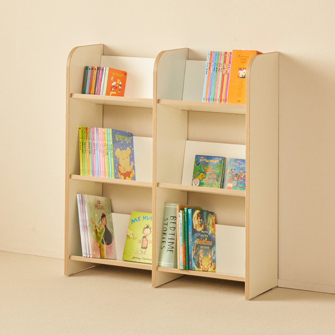 예다움 더블 아동책장, 크림, 3단