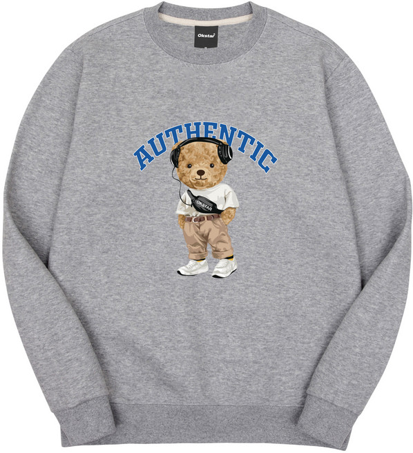 옥스타 남여공용 어센틱 곰돌이 특양면 맨투맨 1SSP008