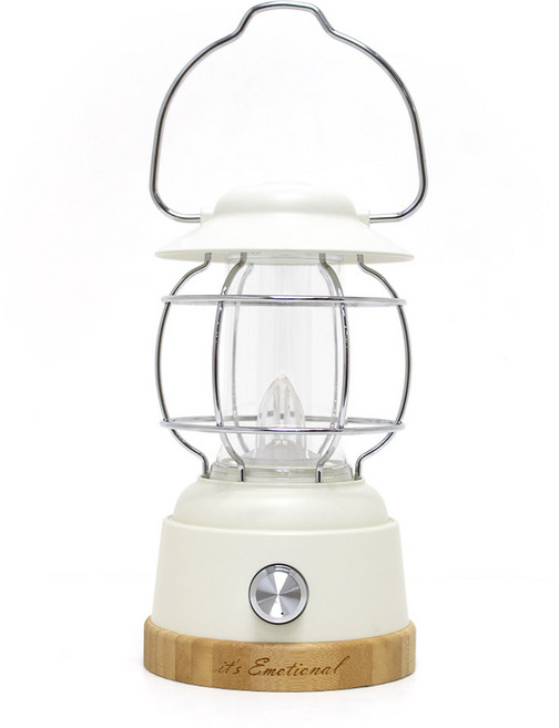 티온스 충전식 LED 감성 캠핑 랜턴, 크림, 1개