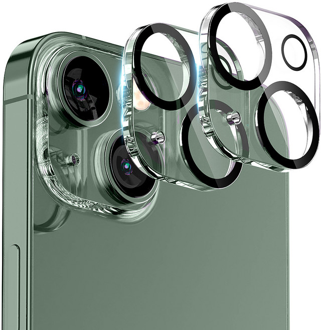 구스페리 빛번짐 차단 블랙써클 풀커버 휴대폰 카메라 강화유리 보호필름 2매, 1세트