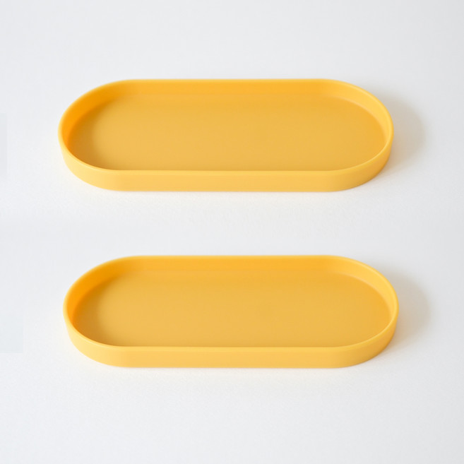 실리콘 다용도 트레이 받침대, 옐로우, 2개