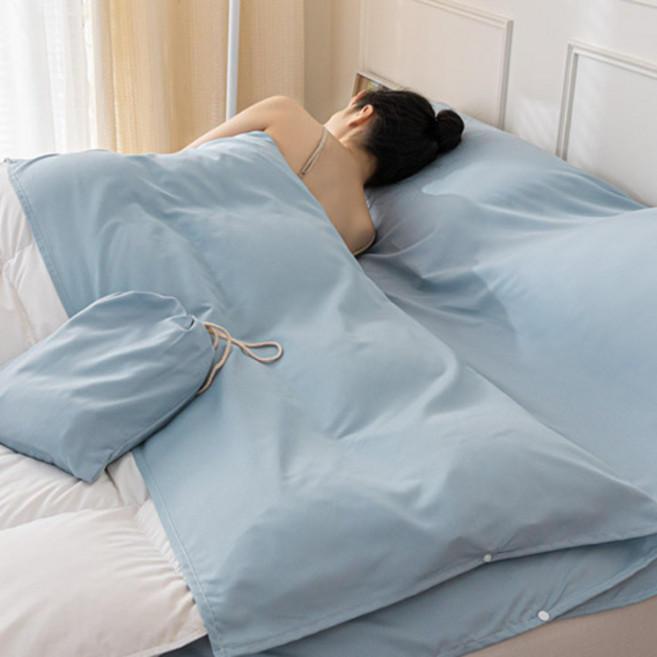 다마다마 휴대용 사계절 호텔식 여행용 올인원 커버, 블루