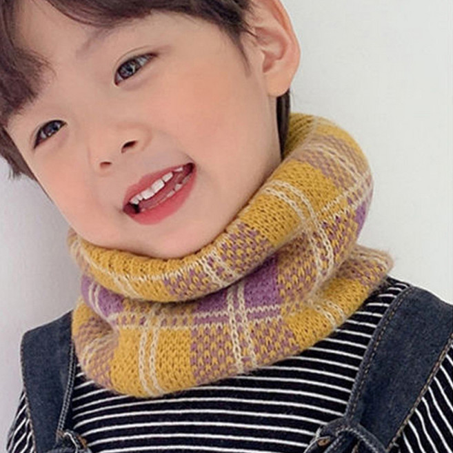 아동용 체크 넥 워머