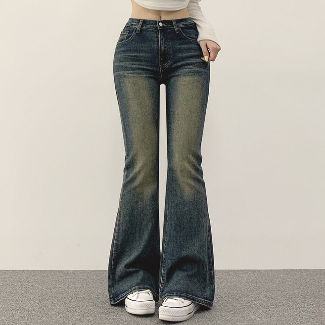 위드후이린 여성용 롱/기본/숏 골반업 슬림 부츠컷 데님 팬츠