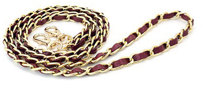 휴대폰 지갑케이스 호환 골드 체인 폰스트랩, 와인, 1개