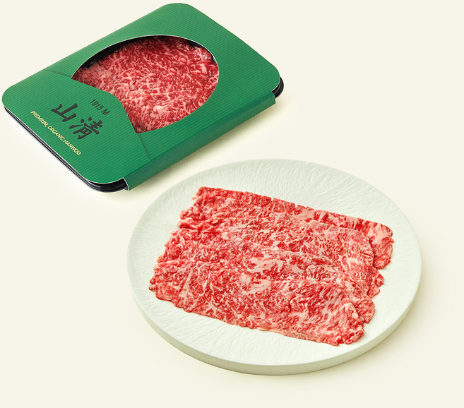 산청 유기농 한우 채끝 1++(7)등급 스키야끼용 (냉장), 150g, 1개