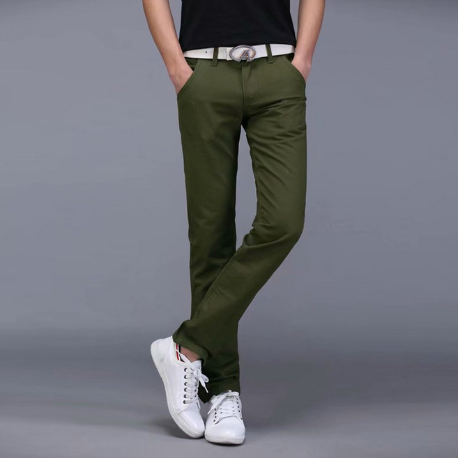 엘쏘 데일리 컬러풀 슬림핏 일자 코튼 팬츠