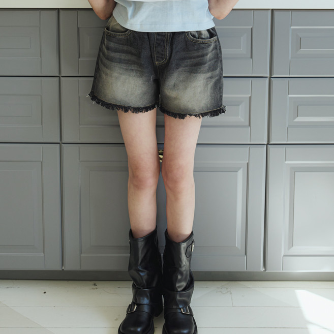 에스엠투 컷팅 데님 반바지