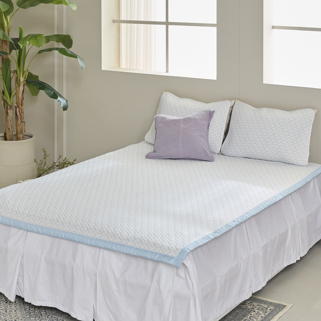 블레딕홈 베어쿨 듀라론 냉감 여름 침대 패드, 블루