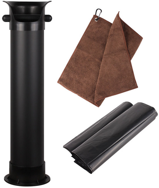 코빙 고급형 카페 스탠드 넉박스 + 고리형 행주 + 봉투 25p 세트, 블랙, 1세트