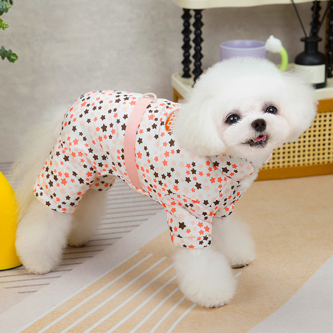 파스텔펫 반려동물 스타 패딩 올인원, 핑크, 1개