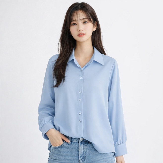 안다로미 여성용 더블 단추 정장 셔츠