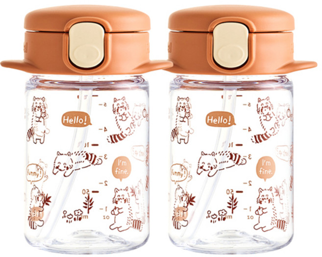 릿첼 AQ 슬림 빨대컵 R, 브라운, 2개, 160ml